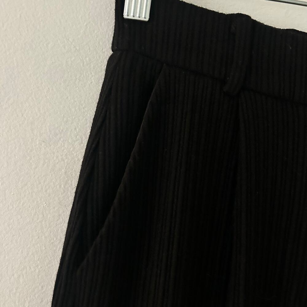 OGL Women's High Rise Plicated Textured Wide Leg Pant Trousers Black XS New - Picture 3 of 9